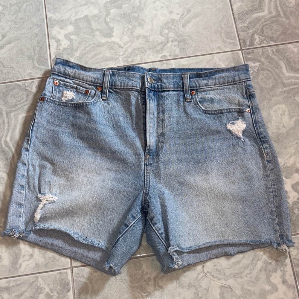GAP - Classic Light Blue Distressed Denim Women's Shorts